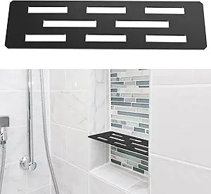 Rectangular Shelf for 12 Inch Tile Prefabricated Niches, Shower Niche Shelf with Powder Coated 316 Stainless Steel Finish, Fits 1/8 inch Grout Lines Shower Niche Insert