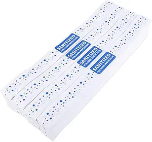 ESSENTIAL 2000 Pcs Printed Toilet Seat Band 16-1/2" Long x 1-1/2" Wide, Paper Toilet Seat Strips for Hospitals, Hotels and Motels, Blue/White, Case of 2000