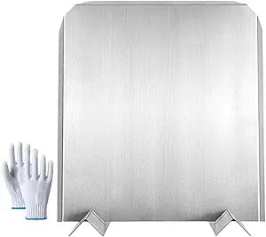 Fireplace Fireback | Heavy Duty Metal - Fireplace Heat Reflector Stainless Steel Fireback - for Cafe Apartment Living Room Guest Room Study Vacation Home Villa