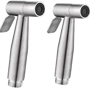 2 Pieces Bidet Toilet Sprayer Head Stainless Steel Handheld Sprayer for Cloth Diaper, Bathroom, Kitchen and Toilet Cleaning