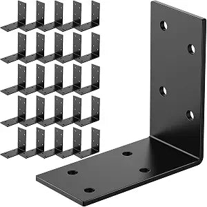3x3 Inch Black L Shape 90 Degree Corner Support Brackets