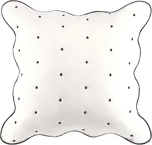 kate spade new york Scalloped Edge Euro Sham, 26" x 26" Decorative Pillow Cover, Single 100% Cotton Cover, Machine Washable, Marshmallow