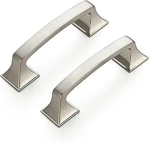 Ravinte 30 Pack Solid 3" Square Foot Arch Pulls Kitchen Cabinet Handles Brushed Nickel Pulls Silver Dresser Kitchen Cupboard Hardware Handles for Cabinets Cupboard Drawers