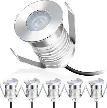 Gardencoin Outdoor Recessed LED Lights, Heavy Duty Soffit and Deck Lighting Flush Mount, 12-24V Low Voltage Landscape In Ground Well Light, Underwater Pond Light, Dimmable Widely Used, 6pack