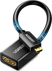 UGREEN 4K@60Hz 2K@144Hz Micro HDMI 2.0 to HDMI Adapter, 0.6FT