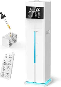 Cool Mist Humidifiers for Bedroom, Ultrasonic 2.4Gal 9L Quiet Top-Fill, Easy Clean with Essential Oil Tray, 360┬░Nozzle, 4 Speed, Remote, 60H Runtime, for Baby, Adults, Plants, Home, House, Large Room