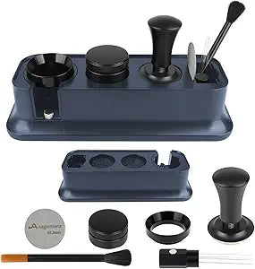 7 Pack 54mm Espresso Accessories  Tamper Station, Coffee Distributor, WDT Tool, Tamping Mat, Dosing Funnel, Brush & Puck Screen  Barista Tools Kit for Espresso Machines at Home or Cafe