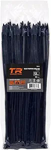 TR Industrial Multi-Purpose UV Resistant Black Cable Ties, 12 inches, 100 Pack