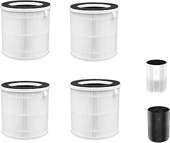 4-Pack Replacement Filter Compatible with IOOO K31, Also Compatible with Aucleia/AIRTOK/KQLKJ KQ-31 Air Purifier, H13 3-in-1 HEPA Filter High-Efficiency Carbon Filter Filtration