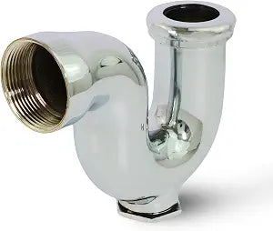Highcraft Brass Trap NY Regular Trap 1-1/2" x 1/-1/4" Basin Sink Waste Trap with Cleanout Chrome Plated Brass Sink Trap for Bathroom, Kitchen Sink, Tubular Drain Applications, Brass Drain Trap w/Nut