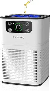 Air Purifiers for Bedroom Home, FETIONS Air Cleaner with Fragrance Sponge Sleep Mode 3-in-1 Filtration System, Compact with H13 Filter for Pet Dander Pollen Smoke Dust Odor, White,1 Pack