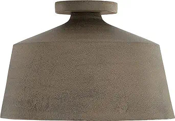 Capital Lighting 235311CY Quarry Modern Organic Handcrafted Angular Cone Semi-Flush Ceiling Light, 1-Light 100 Watt, 9" H x 14" W, Clay