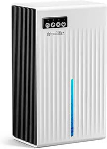 Dehumidifier for Home, 95 OZ Water Tank, (1000 sq.ft) Dehumidifiers for Bathroom Bedroom Basement RV with Drain Hose, Auto Shut Off White