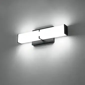 16Inch 20W Modern Black Bathroom Light Fixtures 2000 Lumens 5000K