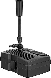 VIVOHOME 660 GPH Submersible Pond Filter Pump Fountain Kits with Sterilizer Suitable for Ponds of 1180 Gallons, Water Pump Built In