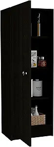 Tuhome Belleria Single Door Pantry with Four Interior Shelves, Compact Storage Unit for Kitchen, Bedroom, Office, or Living Room