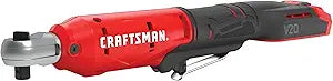 CRAFTSMAN V20 Cordless Ratchet Wrench Kit, 3/8 inch Drive, 300 RPM, up to 35 ft-lbs of Torque, Battery and Charger Included (CMCF930D1)