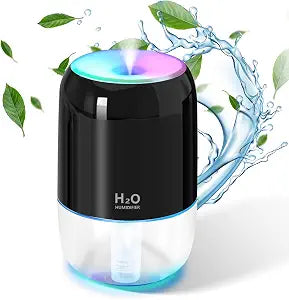 Mini Humidifiers for Bedroom, 200ml Small Humidifier for Home Plant, Black