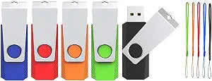 16GB Flash Drive 5 Pack, Wooolken USB 2.0 Thumb Drives Memory Stick