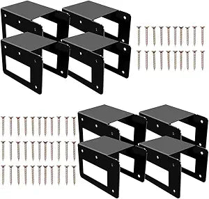 8 Pack Firewood Log Storage Rack Bracket Outdoor, Adjustable Heavy Duty Powder Coated Steel Holder,Fireplace Wood Storage, Log Holder