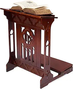 Novabright Florentine Prayer Bench Kneeler Church Prayer Bench Stool with Shelf and Cushion Prayers Kneeler for Home Church Religious Gifts