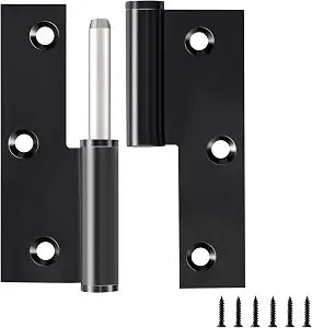 Black Lift Off Door Hinges 3.5IN for Exterior Interior,6 Pack,Left