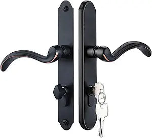 MaxxGeek Storm Door Handle Accessory Set fit Pella Storm Door Handle Replacement Part, with Key and Lock Cylinder, Mortise Lock Not Included (Oil-Rubbed Bronze)