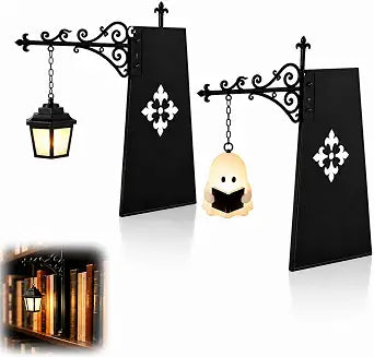 2-Pack Library Lantern Mini Bookshelf Lamp, Bookshelf Lantern & Ghost Light