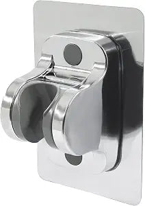 Waziaqoc Strong Adhesive No-Drilling Shower Head Holder, Waterproof Adjustable Handheld Shower Bracket, for RV, Kids Bathroom and Bath Tub, Silver (3.14 x 4.72 Inch)