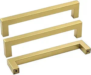 goldenwarm 25Pack 5in Brushed Gold Cabinet Pulls Gold Cabinet Handles Gold Drawer Pulls Modern Cabinet Hardware Handles for Kitchen Cabinets