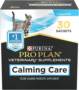 Pro Plan Veterinary Diets Calming Care Cat Supplements Probiotic Powder for Behavioral Support, 30-Count Box