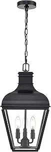 ML Lighting 43303-MB Edenton 11" Wide 3-Light Outdoor Hanging Pendant - Matte Black