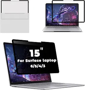 Laptop Privacy Screen Filter for Surface Laptop 6/5/4/3-15 Inch Removable