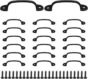 20Pcs Black Barn Door Handles, 1.89 Inch Hole to Hole