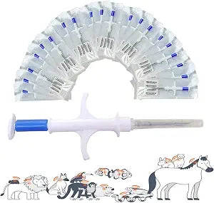 Universal Pet Microchip, 134.2kHz ISO11784/5 FDX-B Pet ID Tags, 15 Bit RFID Microchip Implant Kit for the Management and Tracking of Animals (20PCS 1.4 * 8MM)