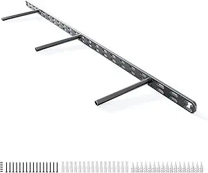 1pc Floating Shelf Bracket Heavy Duty,Decorative Floating Shelf Hardware Hidden Black Metal Fireplace Mantel Brackets (34"X6"X1.0" Without Tools)