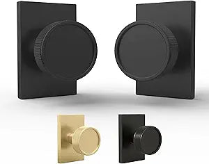 Mega Handles Barton Dummy Door Knob - 2 Pack Heavy Duty Dummy Door Knobs, Non-Turning Matte Black Door Knob for Closet & French Doors, Single Side, Fits All Standard Door Sizes - Matte Black