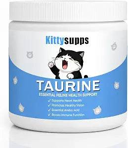 KittySupps Taurine Supplement for Cats, Kitty Supps Taurine Powder, Supports Heart & Eye Health, Boost Energy & Vitality, Mix in Food, Grain-Free Formula, 200 Grams