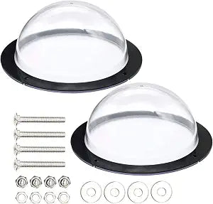 2-Pack 12.4" Acrylic Dog Fence Peek Window  Clear Dome Pet Viewing Panel for Dogs and Cats