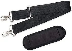 JAKAGO 59" Replacement Wide Shoulder Strap, Adjustable Bag/Purse Shoulder Belt Strap with Clip Hooks and Comfortable Non-Slip Pad for Briefcase/Duffel/Camera/Laptop Case(black)
