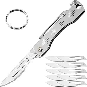 ITOKEY Folding Scalpel Knife, Replaceable Blade EDC Knife with Opener