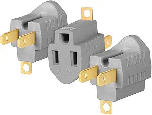 3 Prong to 2 Prong Adapter, Non Polarized Grounding Converter Adapter 3Pack