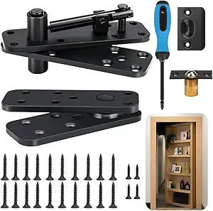 Hidden Door Hinge Pivot, 570lbs Heavy Duty Invisible Door Hardware for Secret Room & Concealed Bookcase, 360 Swing Door Hinge System