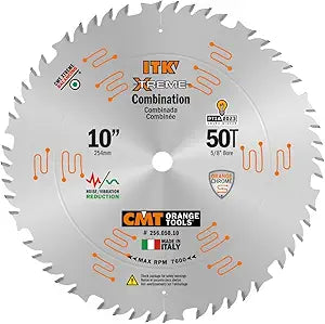 CMT Orange Tools 256.050.10 - Combination Saw Blade D=10 B=5/8 =4 ATB 15 + 1 FLAT K=0.102 P=0.071 a=15