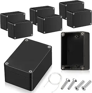 8 Pieces Plastic Junction Box Waterproof Project Box Electrical Box Electrical Enclosure Box Outdoor Electrical Project Case Black 3.94 x 2.68 x 1.97 Inches for Outdoor Use