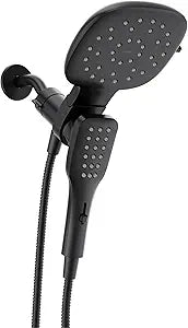 Moen Verso Matte Black Eco-Performance Infiniti Dial Square Standard Shower Head With Detachable Hand Shower Combo, 7-Inch Spray Head, 220C4EPBL