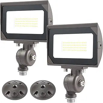 30W Outdoor LED Flood Light With 1/2" Knuckle Mount (Plate Included), 5000K Daylight 3600LM 120V, UL Waterproof LED Security FLood Lighting for Wall Wash /Sign/Flagpole/Tree/Yards/Advertising Boards