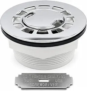No-Caulk 2 Inch Shower Drain Kit with Lift-Out Hair Catcher for Shower Pan, Round Shower Floor Drain with 4-1/4" 304 Stainless Steel Grid Strainer Cover, for Bathroom