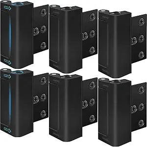 6 Pieces Home Security Door Reinforcement Lock, Door Locks for Kids Safety Front Door, Child Proof Door Lock Latch from Inside, Withstand 800lbs of Force Prevent Unauthorized Entry, Black