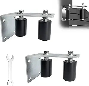 2 Pcs 3" Sliding Gate Rollers, Adjustable Gate Roller Guide, Hard Nylon Guider, Sliding Gate Kit for Sliding Rolling Gates, Barn Doors(Black, 1/5" Steel)